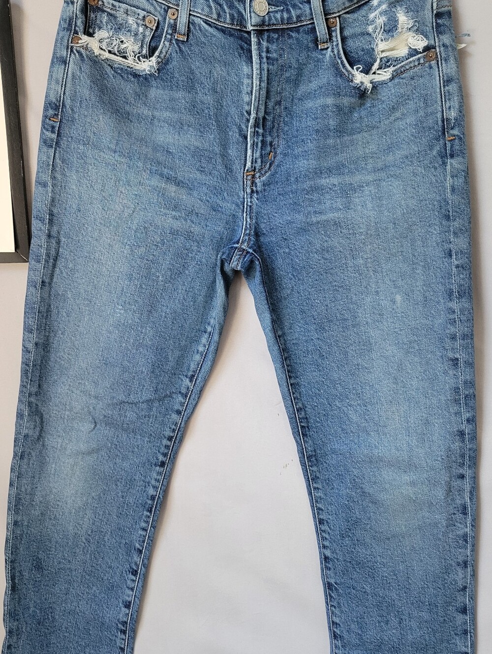 AGolde Toni Mid Rise Straight Leg Denim Jeans Stratosphere 27 - Picture 6 of 16